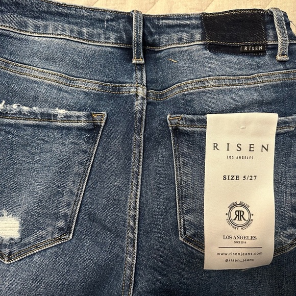 Risen Distressed Denim Straight Leg Jeans - NWT - Multiple Sizes - Picture 9 of 12